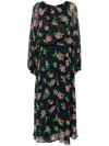 Rotate Birger Christensen Dress With Floral Pattern In Recycled Polyester In Black