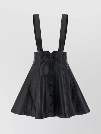 Rotate Birger Christensen Adjustable Strap Flared Hem Skirt In Black