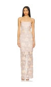 Rotate Birger Christensen Flower Mesh Tube Dress Angel Wing Comb In Blush