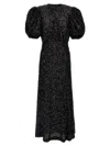 Rotate Birger Christensen All-over Sequin-embellished Midi Dress With Ribbon Fastening In Black