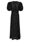 Rotate Birger Christensen All-over Sequin-embellished Midi Dress With Ribbon Fastening In Black