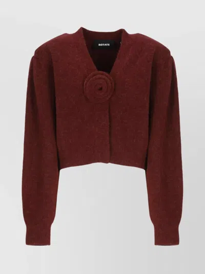 ROTATE BIRGER CHRISTENSEN ALPACA AND WOOL BLEND CROPPED CARDIGAN