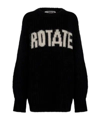 Rotate Birger Christensen Brandy Oversized Wool-blend Sweater In Black