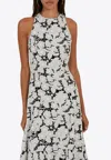 Rotate Birger Christensen Anglaise A-line Midi Dress In Gray