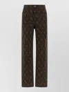 Rotate Birger Christensen Animal Pattern Denim Trousers Pockets Belt Loops In Multi