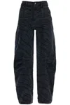 Rotate Birger Christensen Animal Print Barrel Jeans