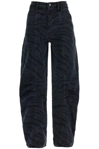 Rotate Birger Christensen Animal Print Barrel Jeans