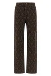 Rotate Birger Christensen Animal Pattern Denim Trousers Pockets Belt Loops In Brown