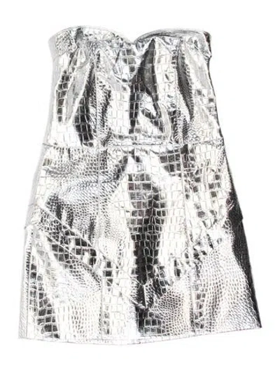 Pre-owned Rotate Birger Christensen Animal Print Mini Dress In Silver