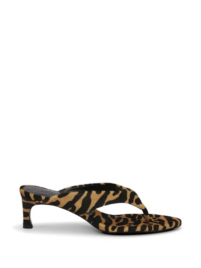Rotate Birger Christensen Animal Print Mules In Multi