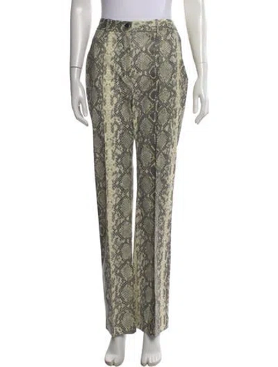 Pre-owned Rotate Birger Christensen Animal Print Straight Leg Pants W/ Tags In Gray