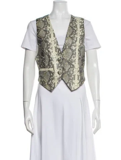 Pre-owned Rotate Birger Christensen Animal Print Vest In Multi