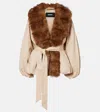 Rotate Birger Christensen Giacca Con Collo In Pelliccia Sintetica Beige In Neutral