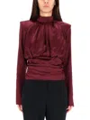 Rotate Birger Christensen Bordeaux Long-sleeved Top In Brown
