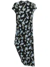 Rotate Birger Christensen Mesh Asymmetric Maxi Dress In Black  