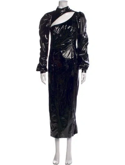 Pre-owned Rotate Birger Christensen Asymmetrical Long Dress In Black