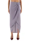 Rotate Birger Christensen Asymmetrical Skirt With Dictation In Purple