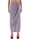 Rotate Birger Christensen Asymmetrical Skirt With Dictation In Purple