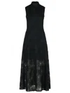 Rotate Birger Christensen Abito Lungo Con Motivo Floreale Nero In Black