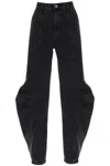 Rotate Birger Christensen Rotate Baggy Jeans With Curved Leg In Black