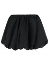 Rotate Birger Christensen Black Balloon Miniskirt With Logo Plaque On The Zip Puller In Animal Print