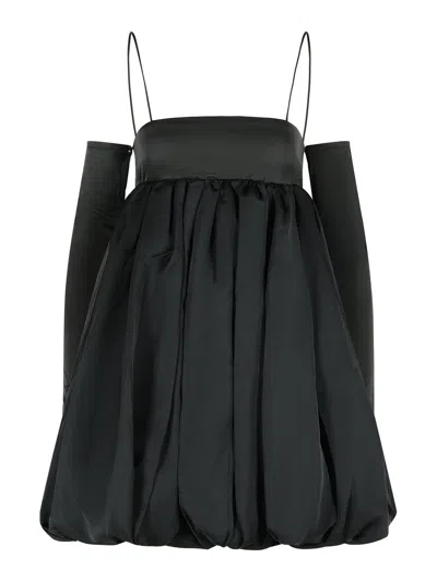 Rotate Birger Christensen Balloon Dress In Black Polyester