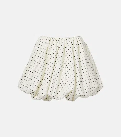 Rotate Birger Christensen Balloon Polka-dot Poplin Miniskirt In White