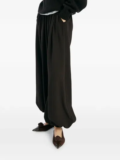 Rotate Birger Christensen Balloon-shape Pleated Trousers In Black