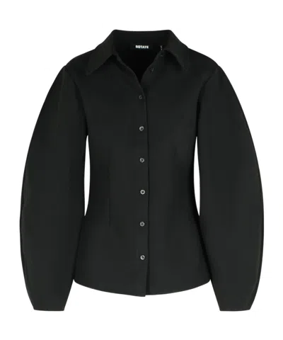 Rotate Birger Christensen Balloon-sleeve Shirt In Black