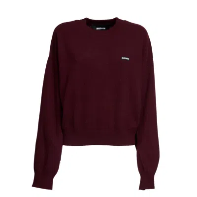 Rotate Birger Christensen Basic Crew-neck Jumper In Burgundy