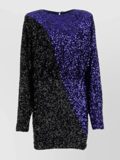 Rotate Birger Christensen Sequin Two Tone Mini Dress In Multicolour