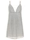 Rotate Birger Christensen Embellished A-line Mini Dress In Beige