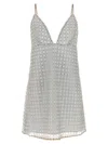 Rotate Birger Christensen Rotate Beaded' Light Blue Polyester Dress In Gray