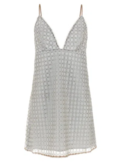 Rotate Birger Christensen 'beaded A-line Mini' Dress In Silver