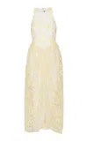 Rotate Birger Christensen Beaded Chiffon Maxi Dress In White