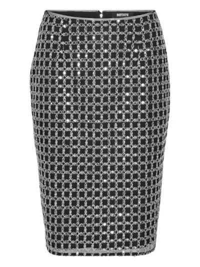 ROTATE BIRGER CHRISTENSEN BEADED-EMBELLISHMENT MIDI SKIRT