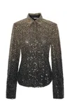 Rotate Birger Christensen Beaded Fitted Shirt In Black
