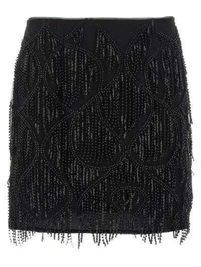 ROTATE BIRGER CHRISTENSEN ROTATE BIRGER CHRISTENSEN BEADED FRINGED SKIRT