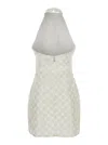 Rotate Birger Christensen Cream Mini Dress With All-over Sequins And Halter Neck In White