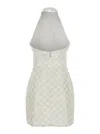 Rotate Birger Christensen Cream Mini Dress With All-over Sequins And Halter Neck In White