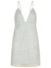 Rotate Birger Christensen Rotate Beaded' Light Blue Polyester Dress In Beige