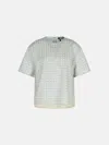 Rotate Birger Christensen 'beaded' Light Blue Polyester T-shirt In Beige