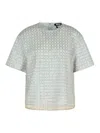 Rotate Birger Christensen Rotate 'beaded' Light Blue Polyester T-shirt Women In Beige
