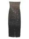 Rotate Birger Christensen Beaded Maxi Dress In Brown