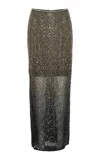 Rotate Birger Christensen Beaded Maxi Skirt In Brown