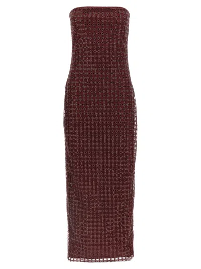 Rotate Birger Christensen 'beaded Maxi Tube' Dress In Animal Print