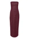 Rotate Birger Christensen Rotate Floor-length Burgundy Strapless Evening Dress With Sequined Detailing In Brown