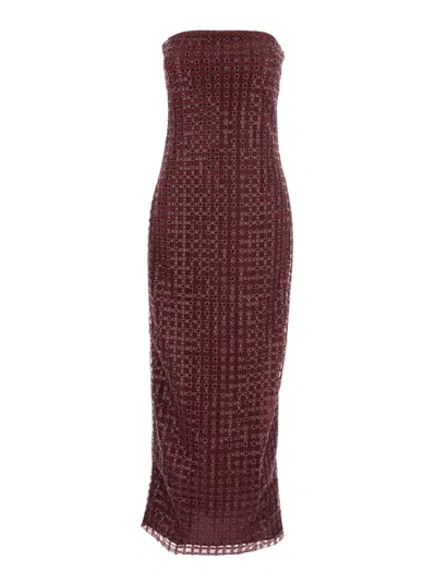 ROTATE BIRGER CHRISTENSEN BEADED MAXI TUBE DRESS