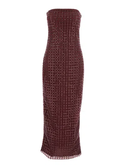 ROTATE BIRGER CHRISTENSEN BEADED MAXI TUBE DRESS