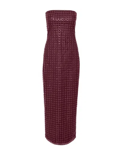 ROTATE BIRGER CHRISTENSEN BEADED MAXI TUBE DRESS
